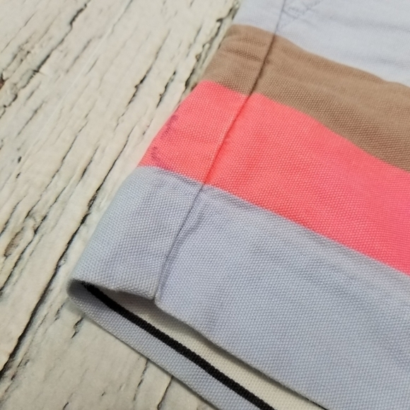 GAP Sunkissed Orange Multi Stripe Cotton Shorts Size 12 / 14 - Picture 2 of 11